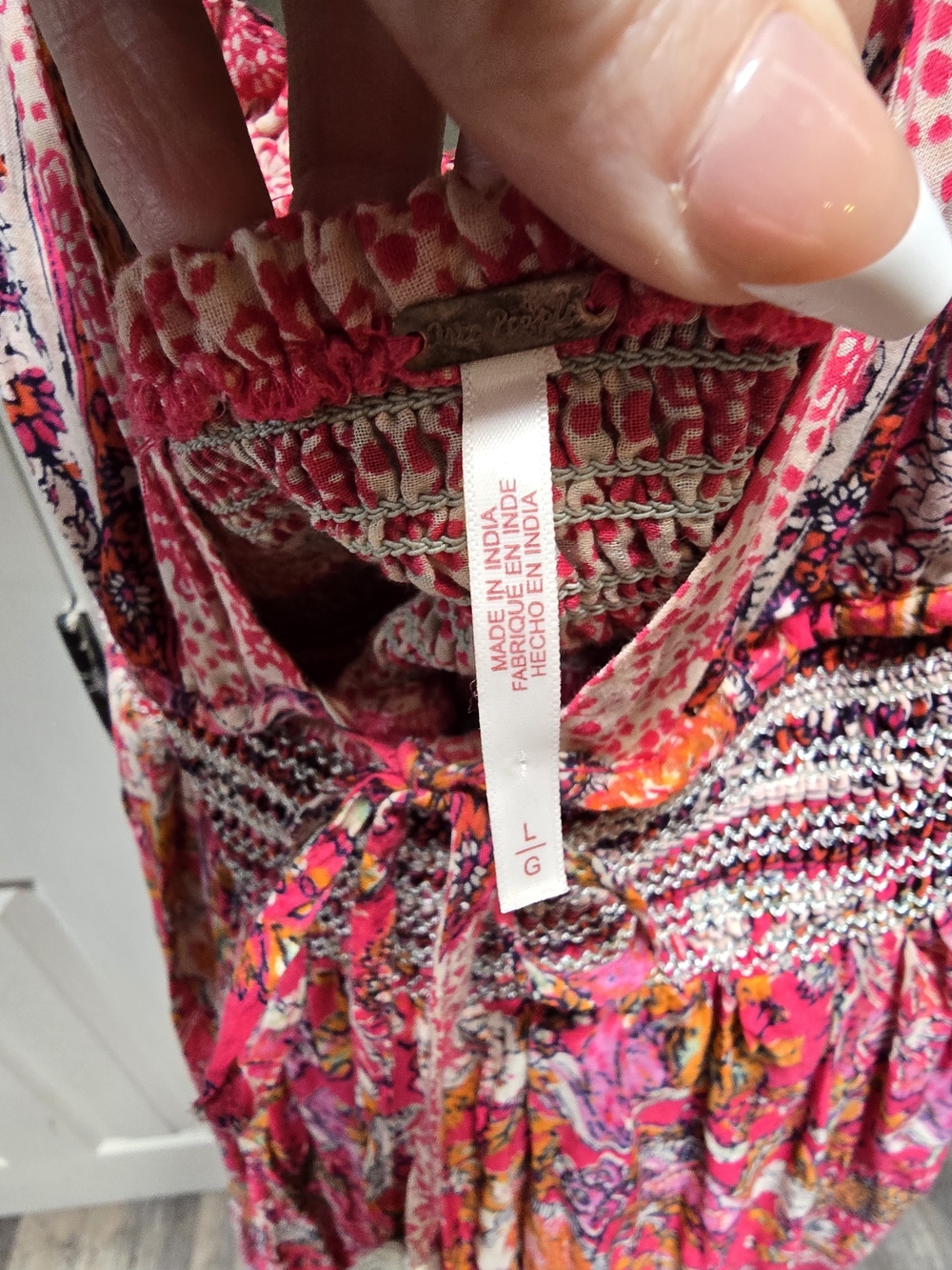 Freepeople Pink Floral Halter Maxi Dress Size Large - Picture 6 of 7